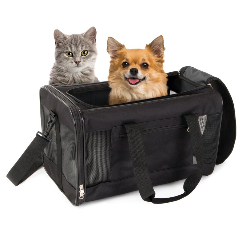 TrustyPup Easy Explorer Travel Pet Carrier, Black, Medium, Pet Carrier Backpack for Small Dogs and Cats, Designed for Air Travel - Image 1